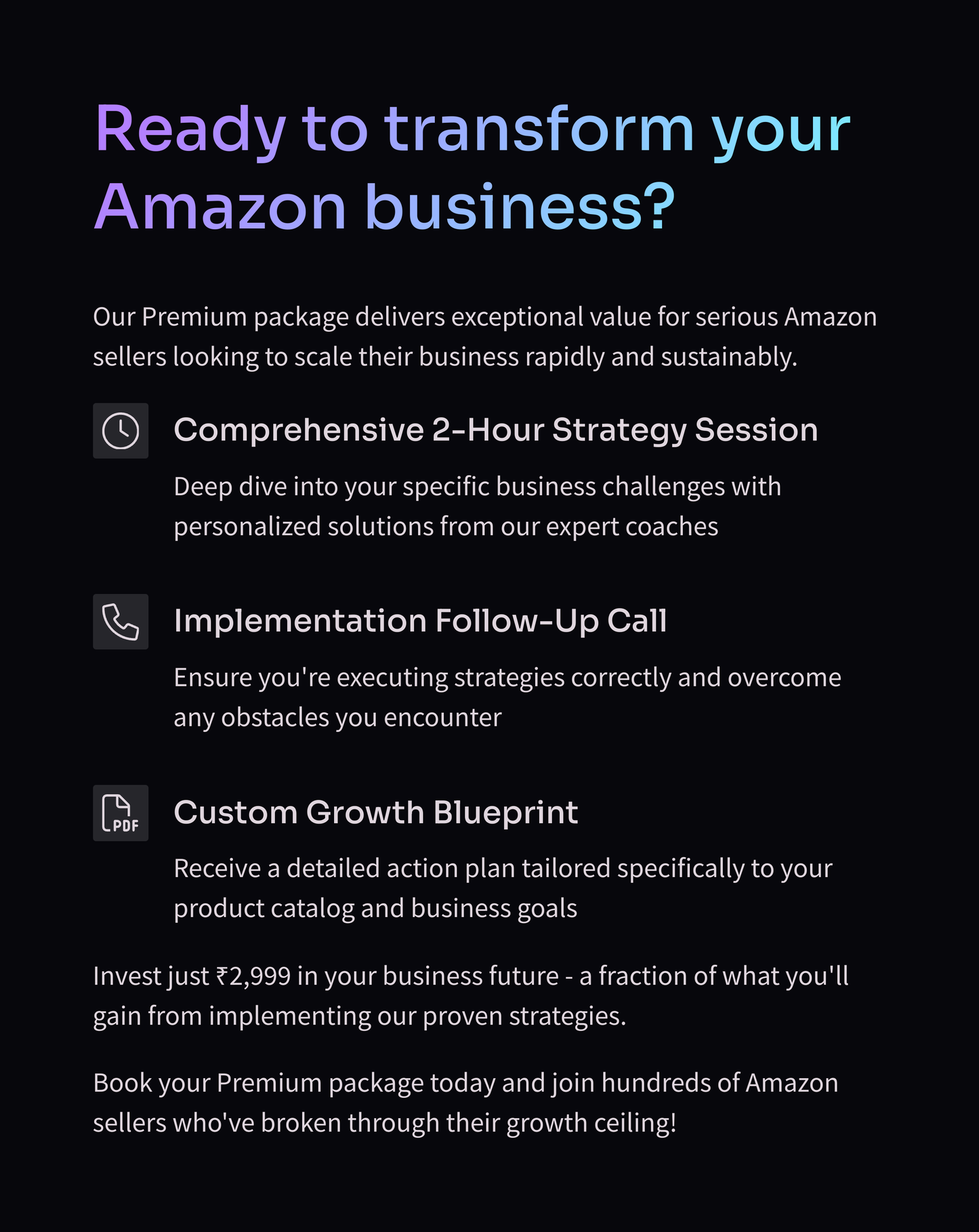 Vendora FastTrack – 1-on-1 Seller Coaching